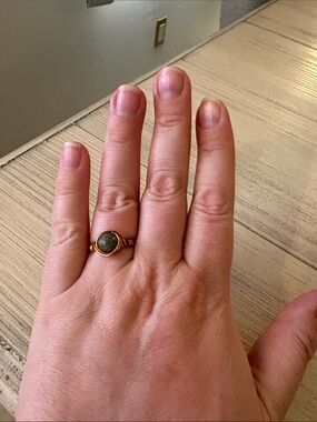 Handmade Copper-Plated Wire-Wrap Ring with Faceted Labradorite | Size 9